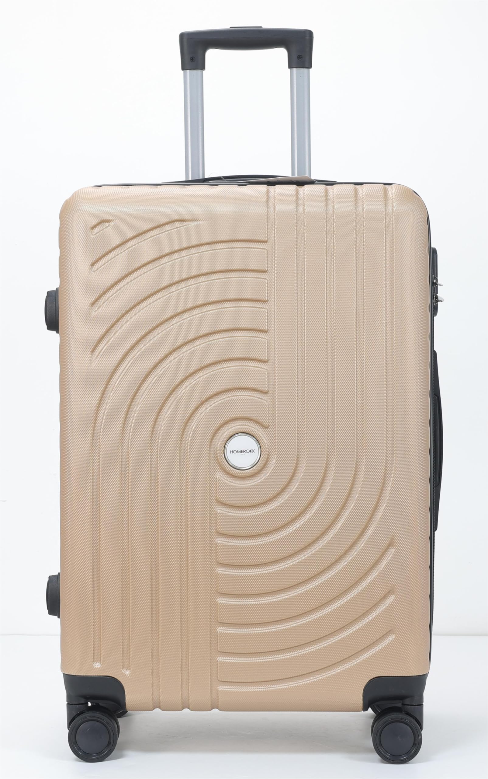 HOMEROKK Paris Lot de 3 Valises 20"/24"/28" I Coque Rigide en ABS I Serrure à Code I 4 Roues à 360° I (Champagne)