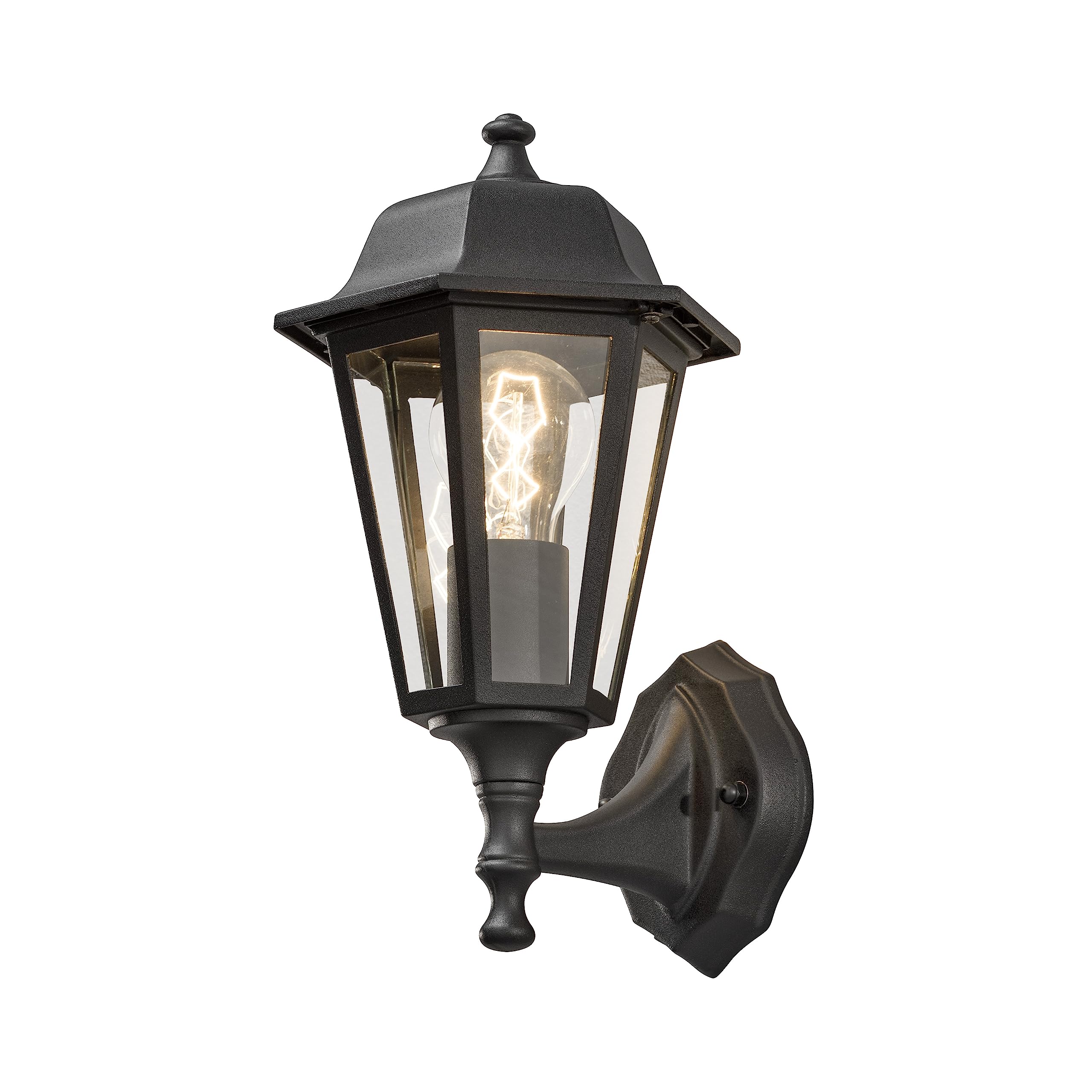 Konstsmide Wandleuchte B: 21 cm T: 23 cm H: 33 cm, 1 x 75 W, IP23 lackiertes Aluminium, schwarz 7094-750