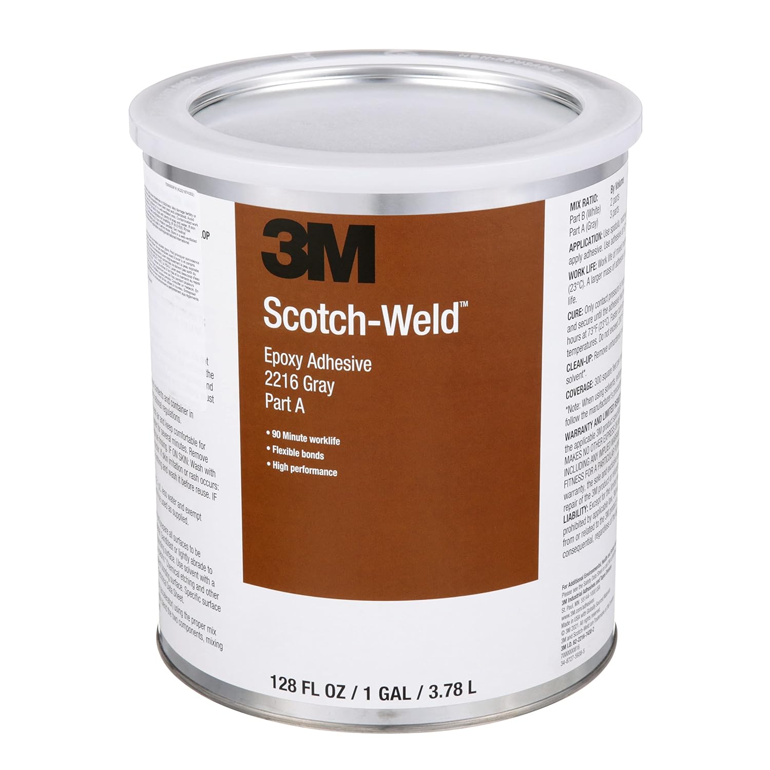 3M ScotchWeld 20358 Epoxy Adhesive 2216 Part B/A, Gray, 1 gal Kit