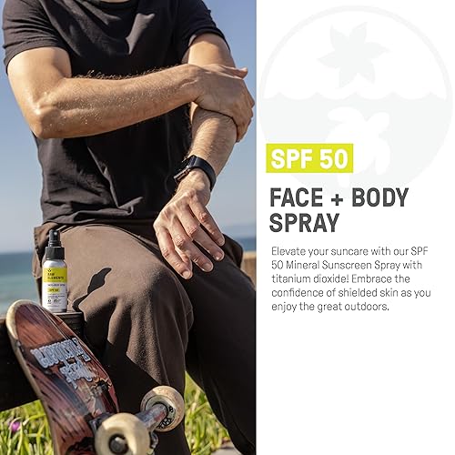 Miniatura 2 de Raw Elements Spray facial + corporal SPF 50 protector solar mineral totalmente natural, seguro para arrecifes, resistente al agua, protección