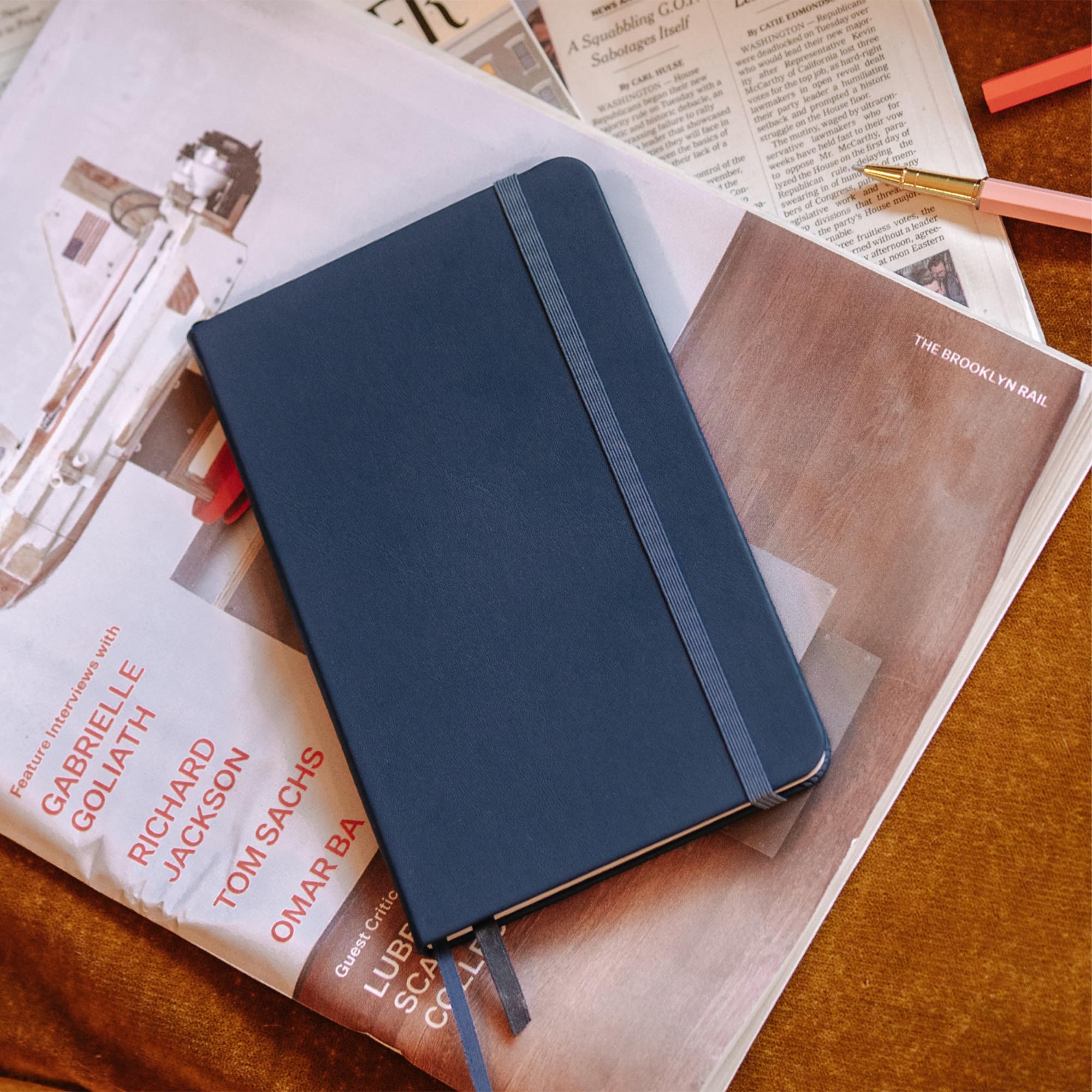 Papier Notizbuch für den Alltag, Marineblau, 12,7 x 21 cm