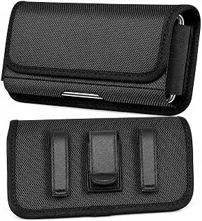 Phone Holster for Men – 6.8'' Nylon Belt Clip Pouch with Card Holder | Mobile Purse Holster Case for All Phones – Large Capacity, Durable & Lightweight (Black, XXL)