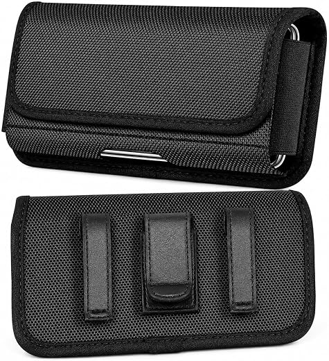 Veemok Phone Holster for Men – 6.8'' Nylon Belt Clip Pouch with Card Holder | Mobile Purse Holster Case for All Phones – L...