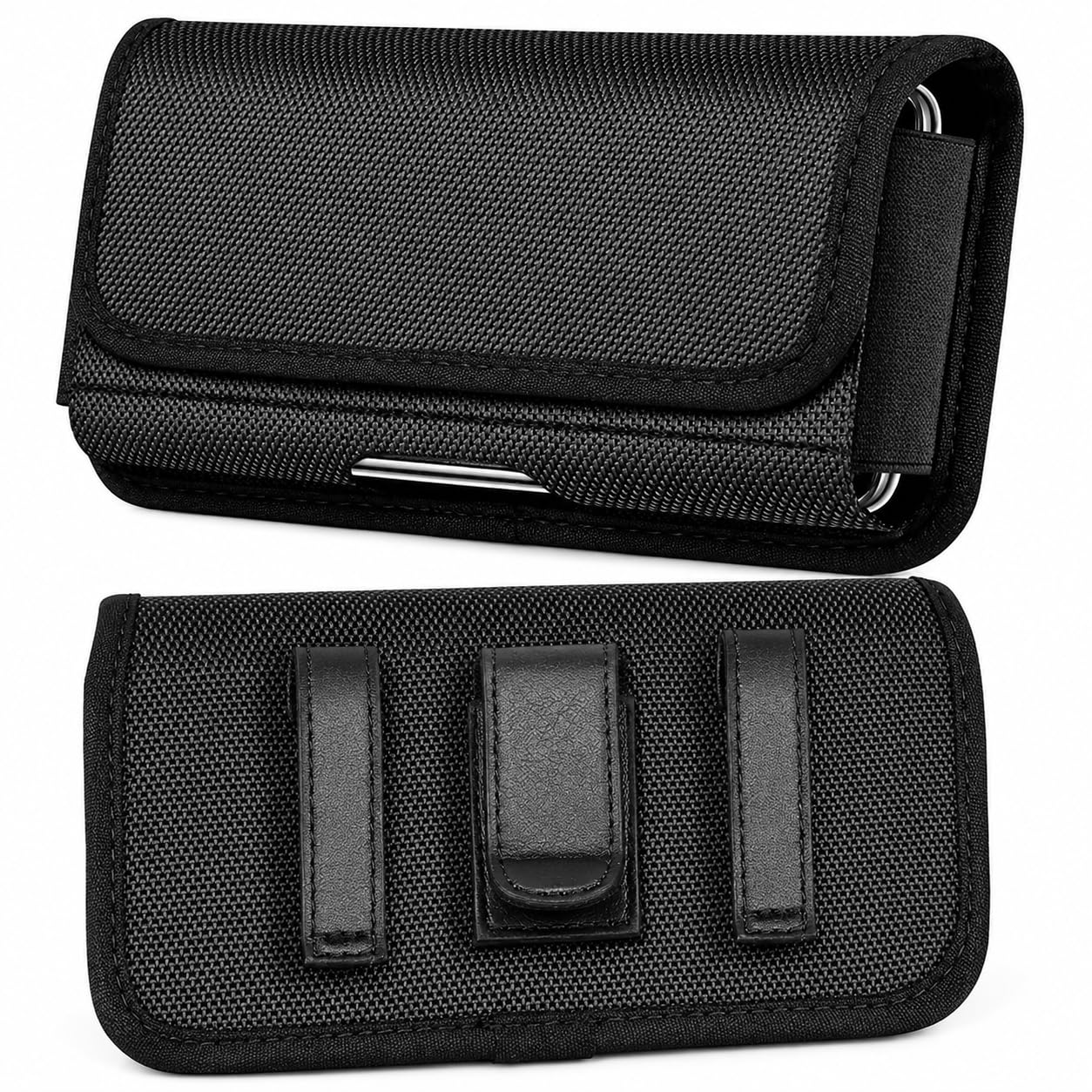 Phone Holster for Men – 6.8'' Nylon Belt Clip Pouch with Card Holder | Mobile Purse Holster Case for All Phones – Large Capacity, Durable & Lightweight (Black, XXL)-image-46