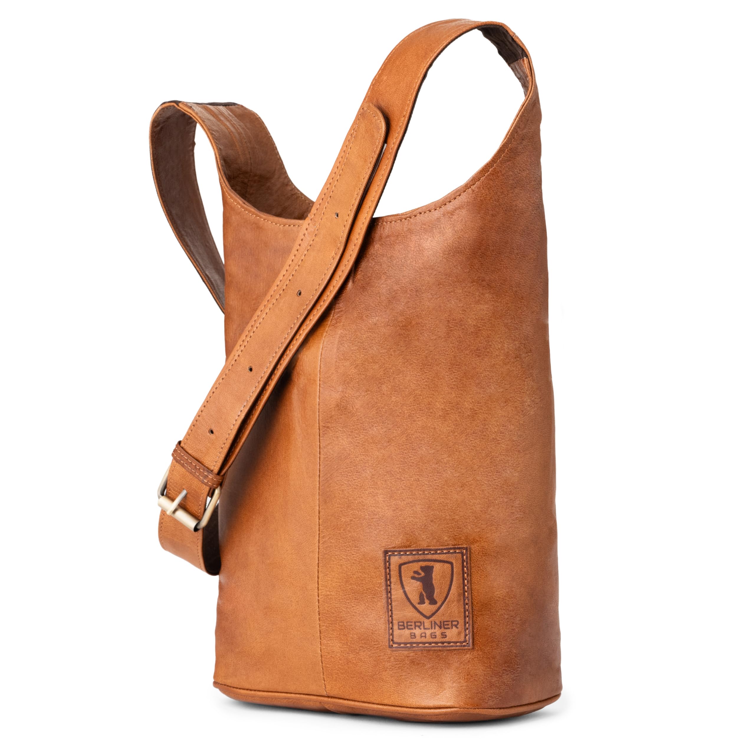 Berliner Bags Emilia Bolso Bandolera Mujer Piel Auténtica Mediano Vintage