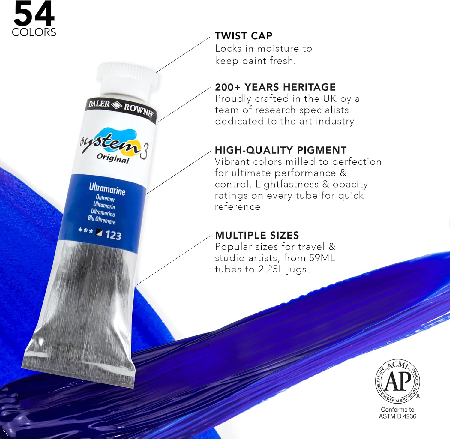 Daler Rowney System3 10-Tube Acrylic Paint Set for Adults - Acrylic Painting Supplies for Artists and Students - Acrylic Paints for Murals Canvas and More - Art Paints for Any Skill Set