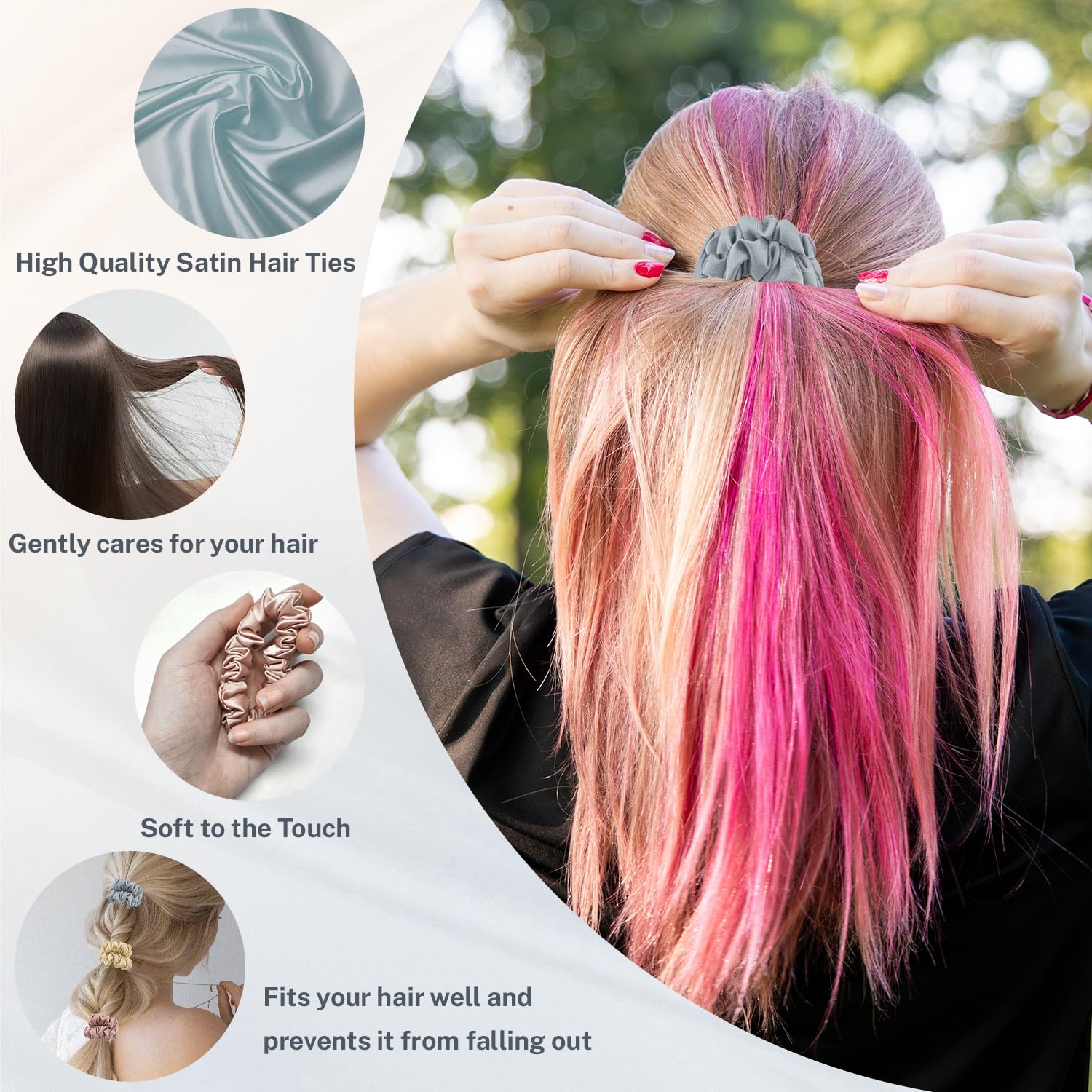 4Pcs Silk Scrunchies - Image 4