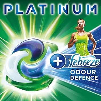 ARIEL Platinum Washing Pods Laundry Detergent, Remove Tough Stains and Odour With Touch of Febreze - 34 Washes