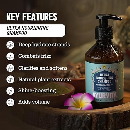 Miniatura 3 de AyurVita - Champú nutritivo Neem  Reetha - Tratamiento capilar bio-certificado - Cuidado del cabello ayurvédico - Productos para el cabello limpios