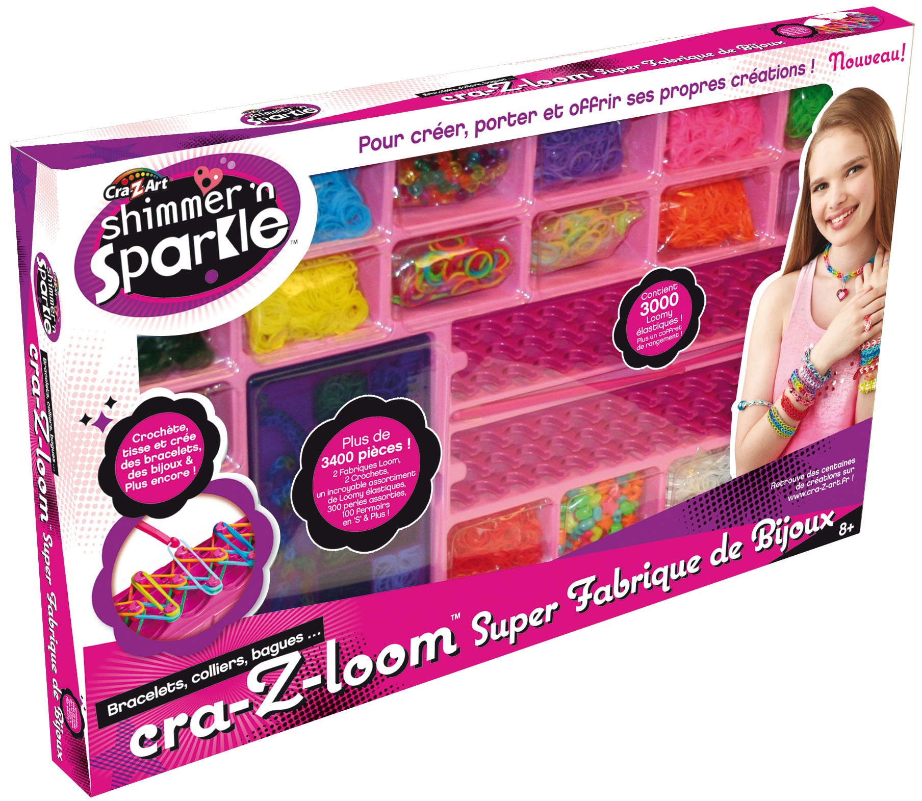 Cra Z Art Shimmer Sparkle Deluxe Loom Bracelet Maker Over