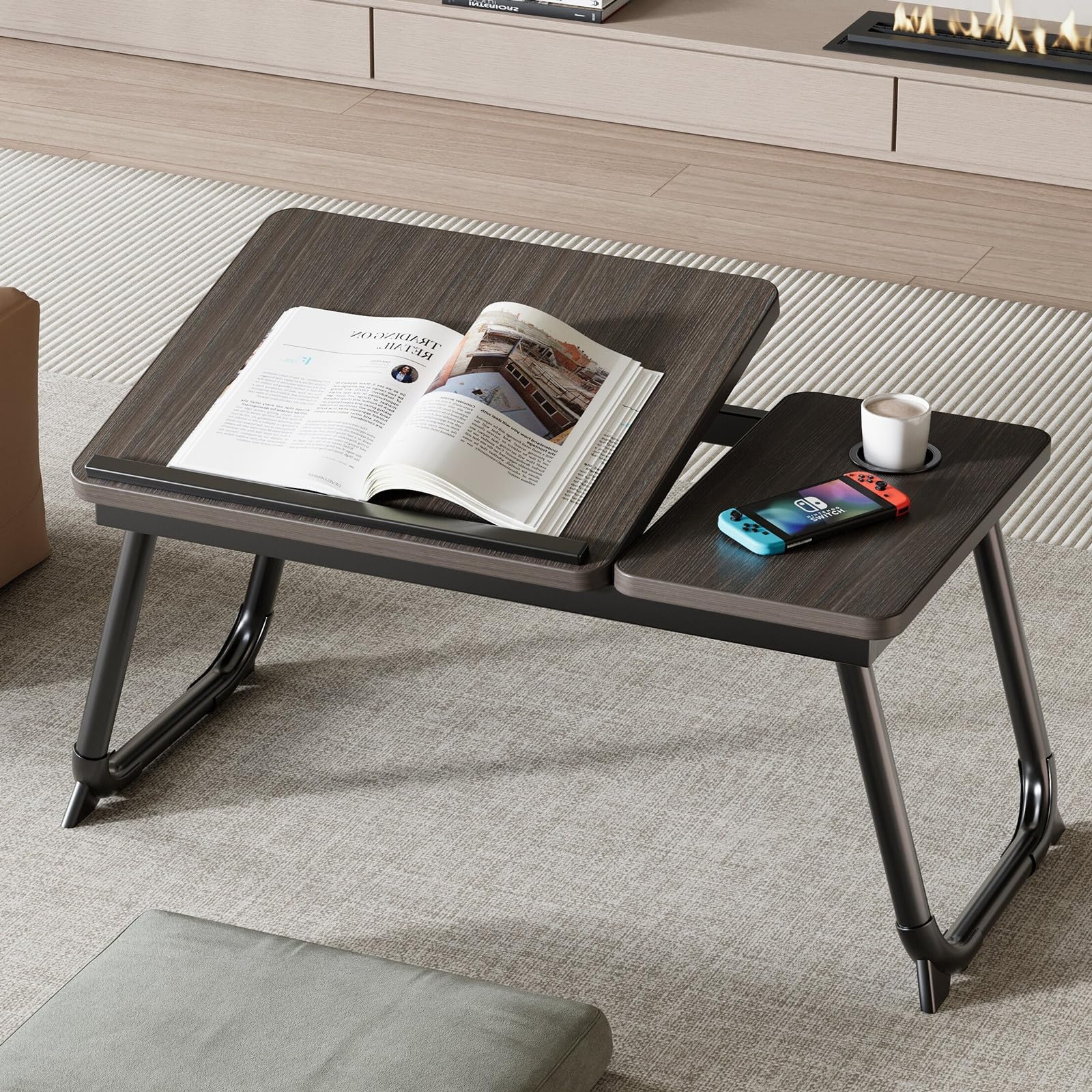 【2025 NEW Multi-functional Foldable Table 0°~36° Adjustable】Folding Table for One-Person Living, Low Table, Foldable Chabudai, Foldable Desk, Coffee Table, Foldable Desk, Completed Item, Laptop Table