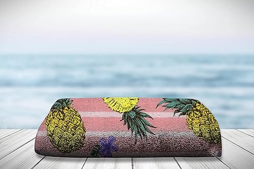 Miniatura 3 de Toalla de playa de piña de 30 x 60 pulgadas, microfibra sin arena, de secado rápido, para adultos, adolescentes y niños (piña)