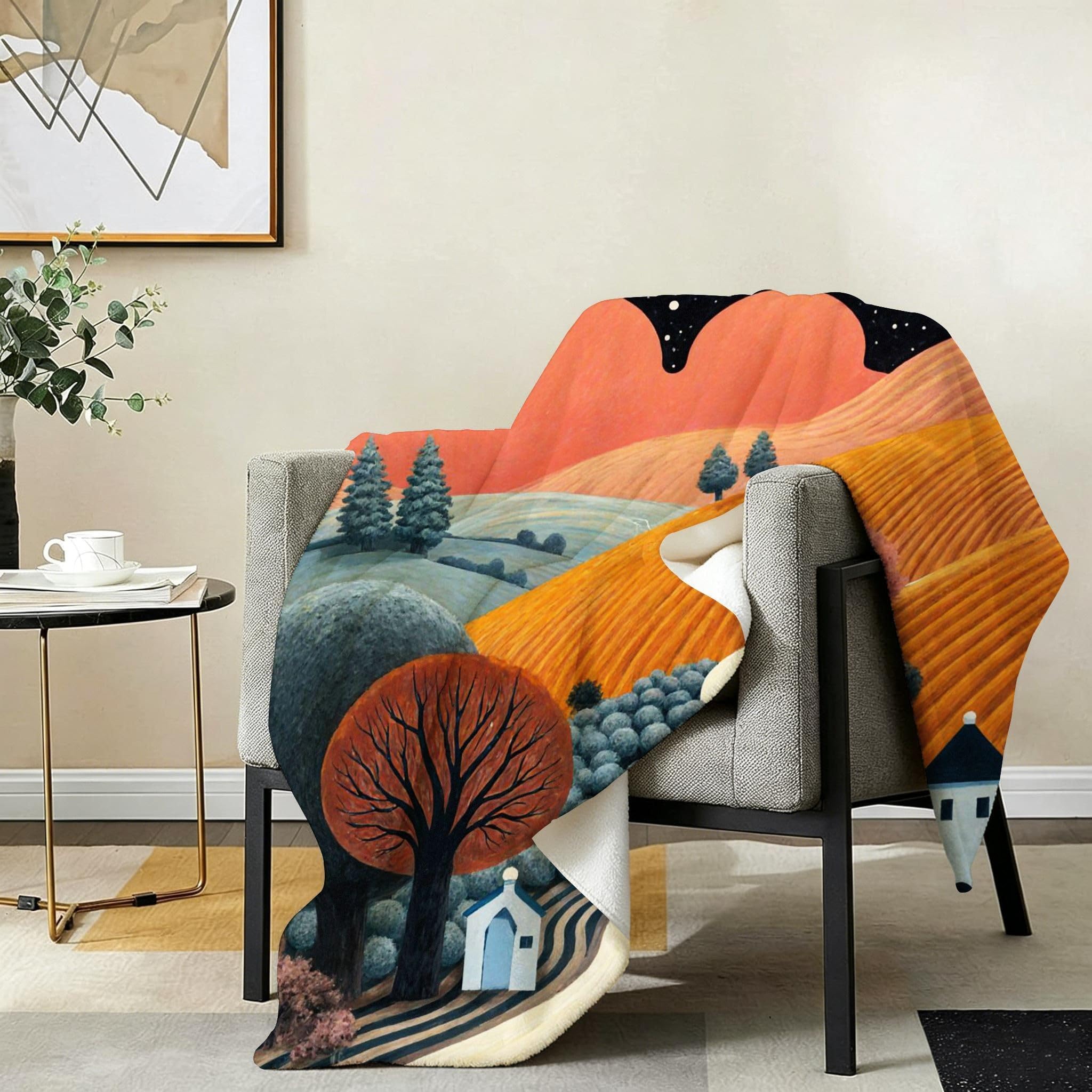 Manta Grande 180x220 cm Árbol Animado Polar Franela Térmica-A114