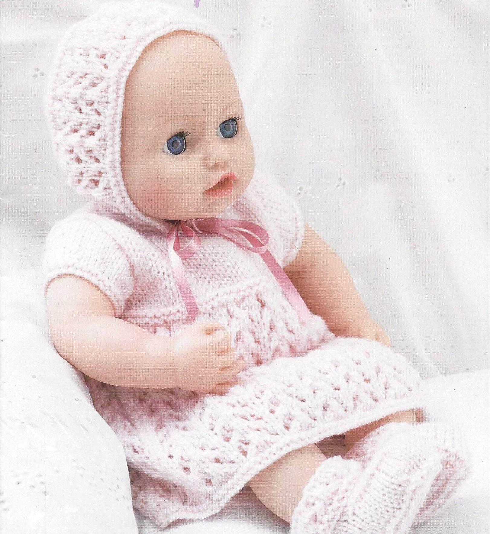 Sirdar/Hayfield Bonus DK Knitting Pattern - 2482 Baby Dolls Dress, Bonnet, Bootees and Pants