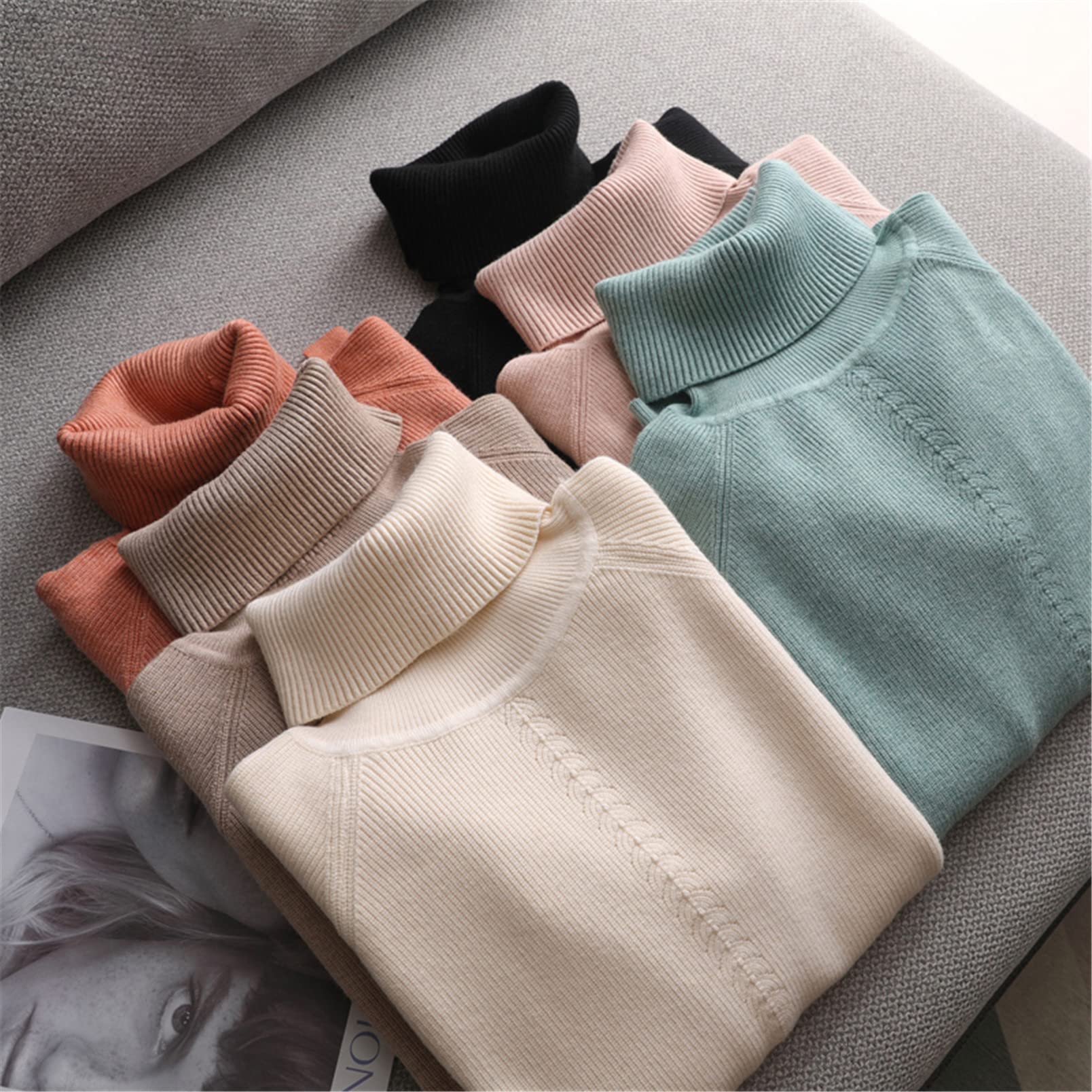 Damski golf luźne ciepłe swetry z długim rękawem gruby oversize damski sweter