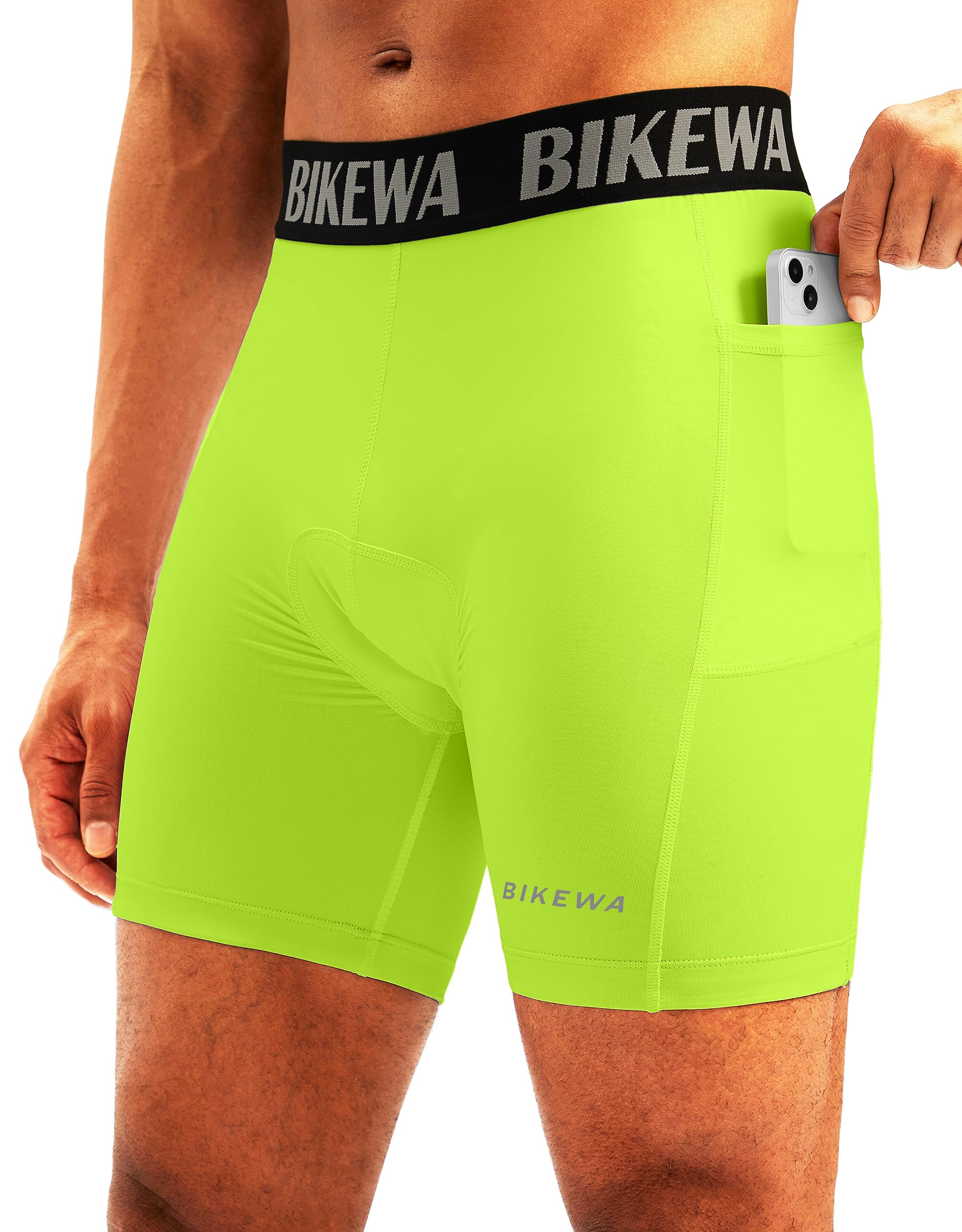 Men's 4D Padded Bike Shorts Cycling Underwear Biking Bicycle Padding Shorts for Men Side Pockets