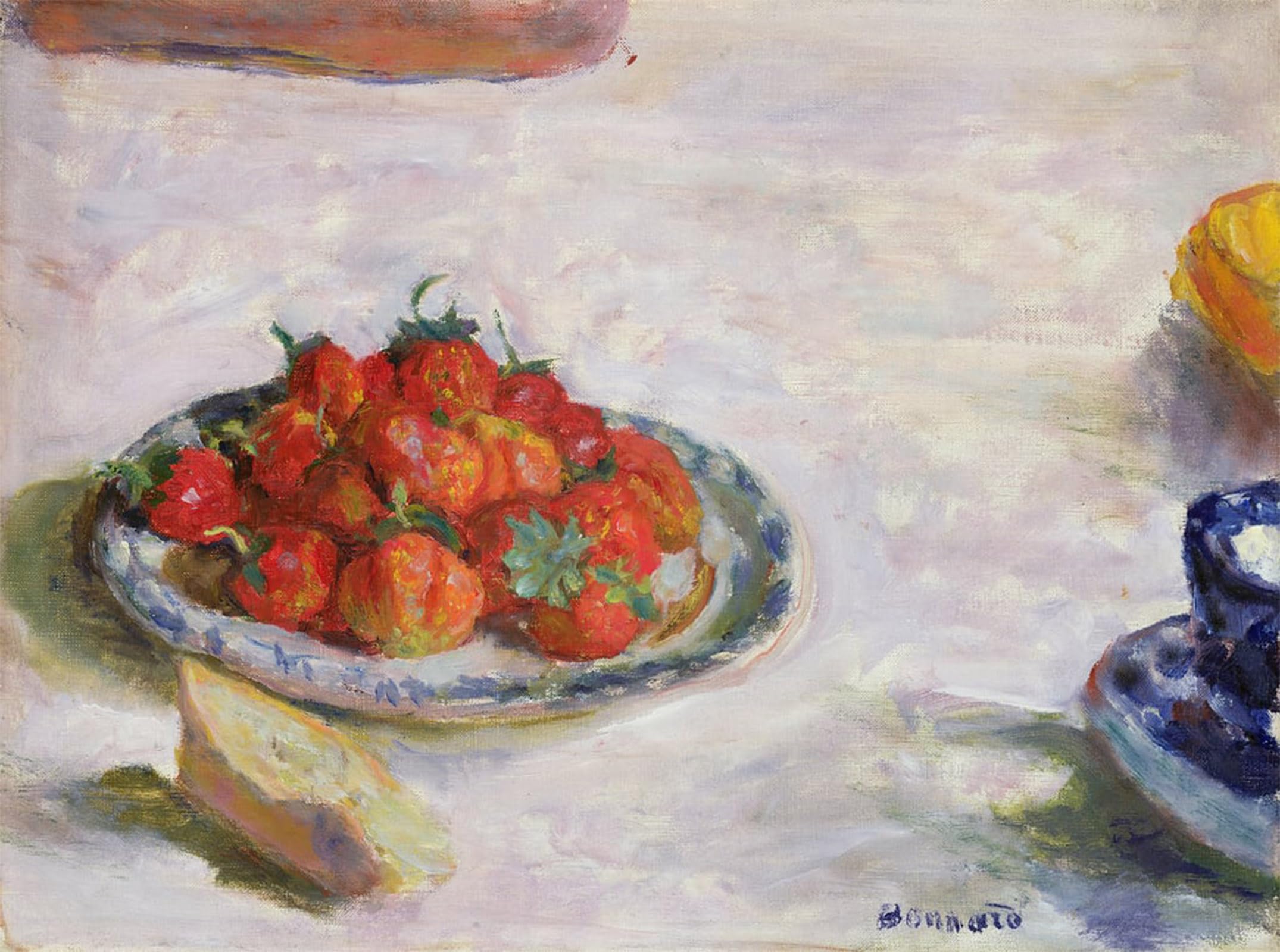 ARTXLXXBN Famous Painting Canvas Artwork Graffiti Print Strawberries by Pierre Bonnard Portrait Canvas Image for Home Decor 60x90cm