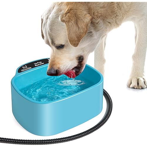 Heated Water Bowl for Dog & Cat, Outdoor Heated Dog Bowl Provides Drinkable Water in Winter, Heated Pet Bowl for Outside, Smart Thermal-Dish for Rabbit, Chicken, Duck, Squirrel, 0.8 Gallon 35 Watts