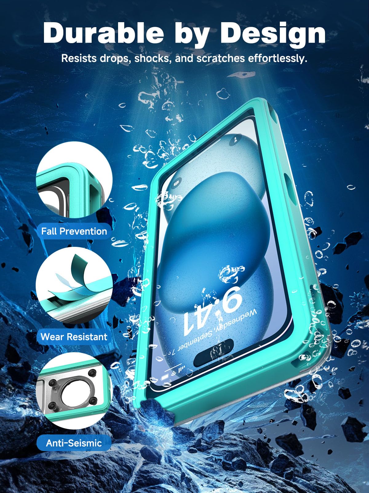 APRUT Funda impermeable para teléfono de 7.5 pulgadas, IPX8 mejorada 2025, funda impermeable para esnórquel, ajuste universal para iPhone 16 Pro Max 15 14 13, Galaxy S25, artículos esenciales de