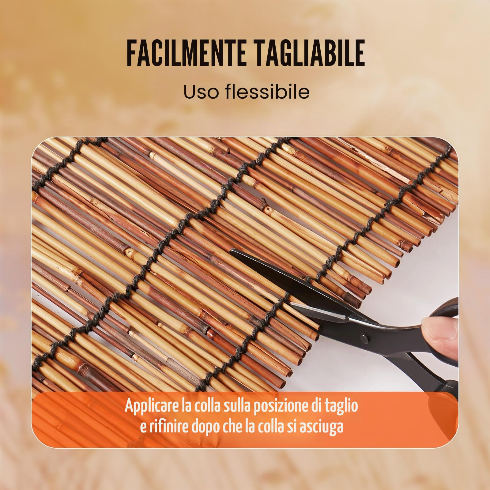 VEVOR Recinzione in Canniccio Naturale, 5 x 1,7 m, Schermo Privacy in Canniccio, Frangivista per Balcone, Frangivista Decorativo per Terrazza Esterna, Divisorio da Giardino, Paesaggistica, Marrone