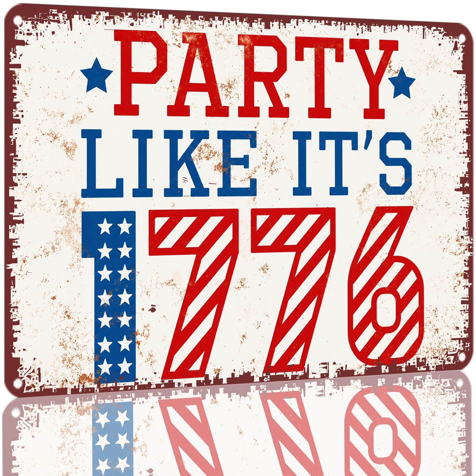 Kwqdozf As Pic Vintage Patriotic 1776 Party Metal Tin Sign 8X12 Inch Aluminum Wall Decor F