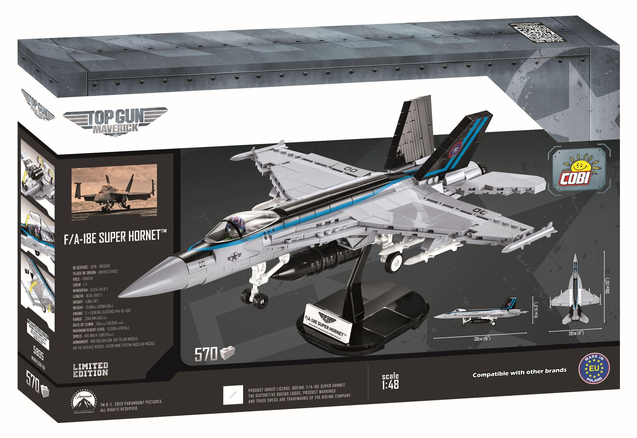 Lot De 2 Maquettes COBI : F/A-18E Super Hornet 5805 + Mustang P-51D 5847 - Top Gun Maverick