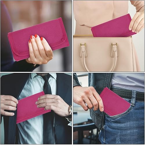 Miniatura 10 de Cartera de dinero, organizador de dinero para dinero en efectivo con 6 bolsillos con cremallera, paquete múltiple de bolsas de dinero, organizador