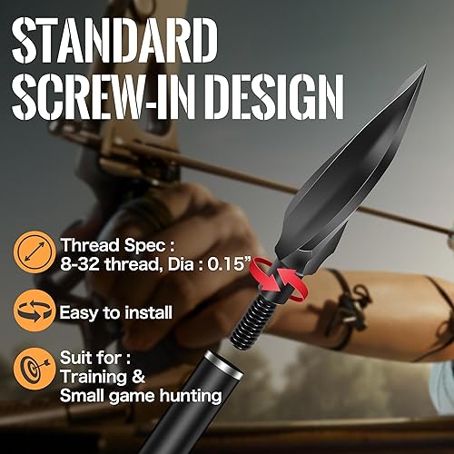 Miniatura 5 de SUNYA Broadheads 100120125150 - Puntas de flecha de tiro con arco para compuesto, arco recurvo y ballesta, paquete de 12