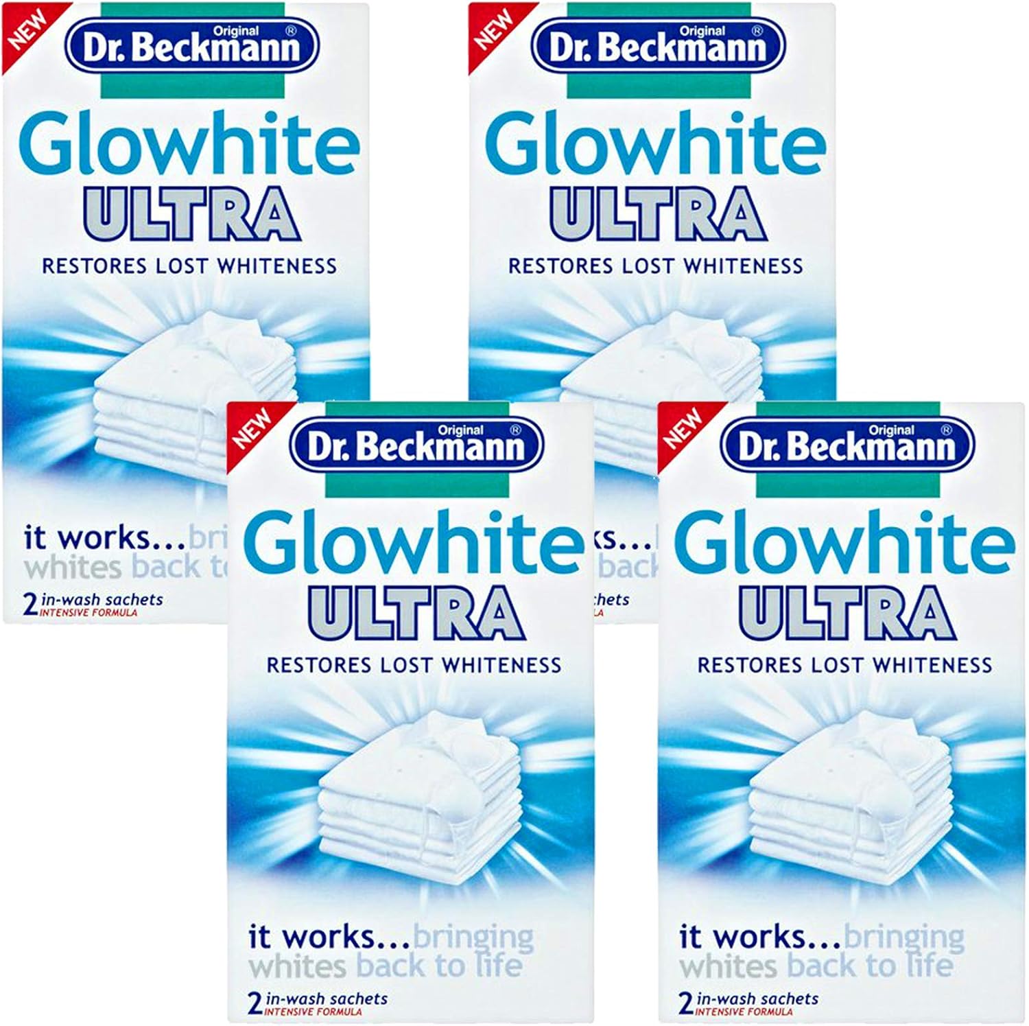 Dr Beckmann Glowhite Ultra Fabric Whitener (8 x 40g Sachets) Amazon