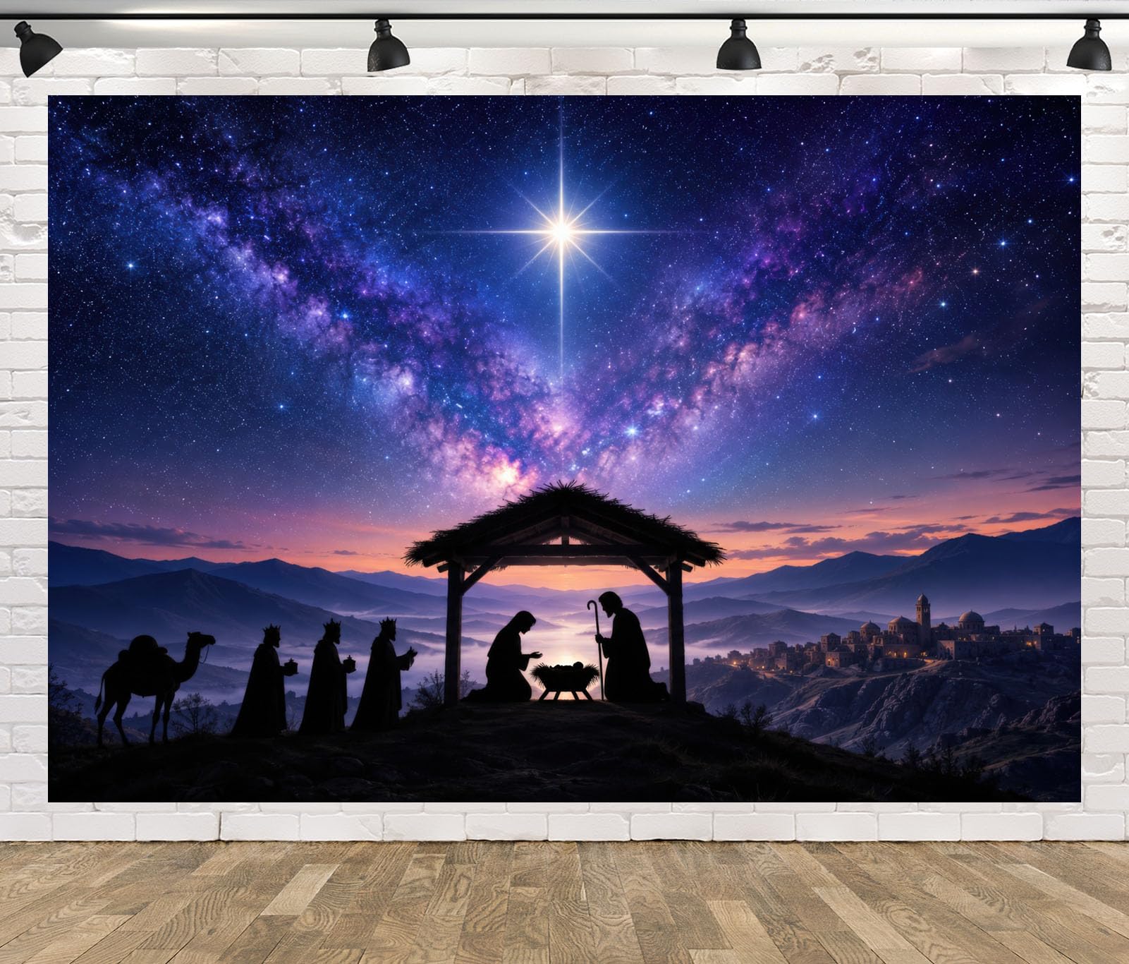 10x6.5FT (3x2m) Presepe Sotto La Via Lattea Sfondo Fotografico
