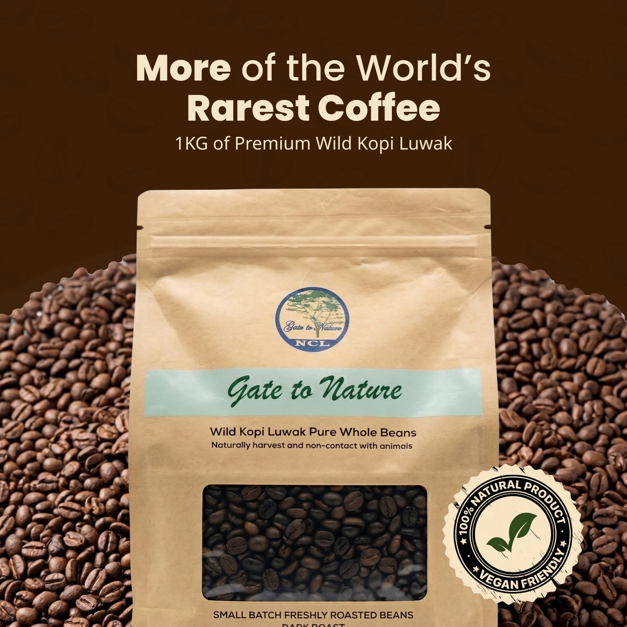 Amazon.com : Gate to Nature Wild Kopi Luwak Whole Beans (1kg