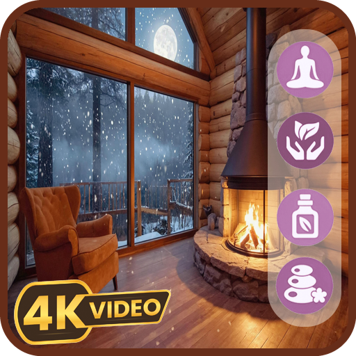 Schneebedeckte Kaminharmonie – Festliches Feuerglühen zu Weihnachten