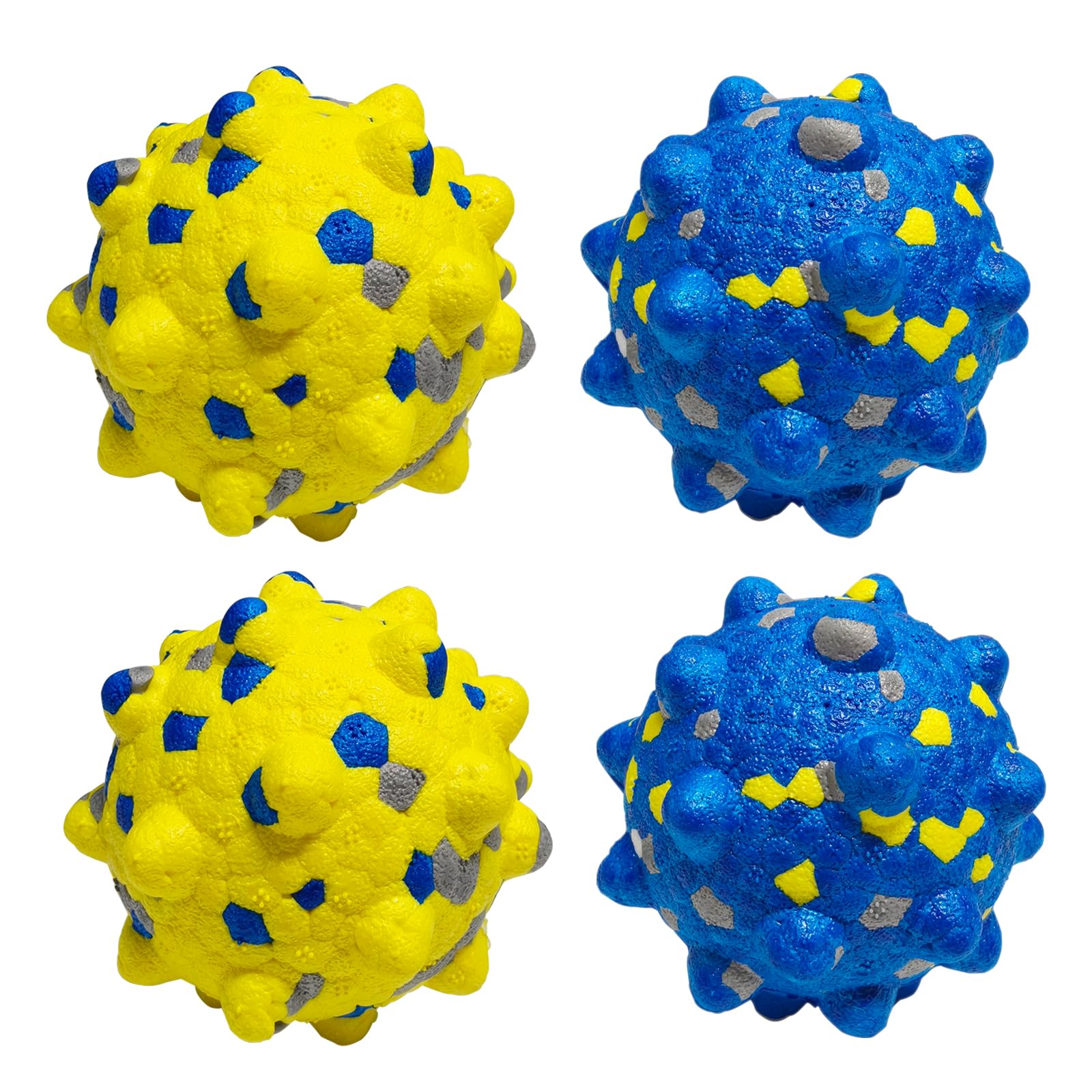 4PCS Indestructible Tennis Dogs Dog Balls for Aggressive Chewers Durable Bouncy Toy Balls Interactive Toys Fetch Game Lightweight