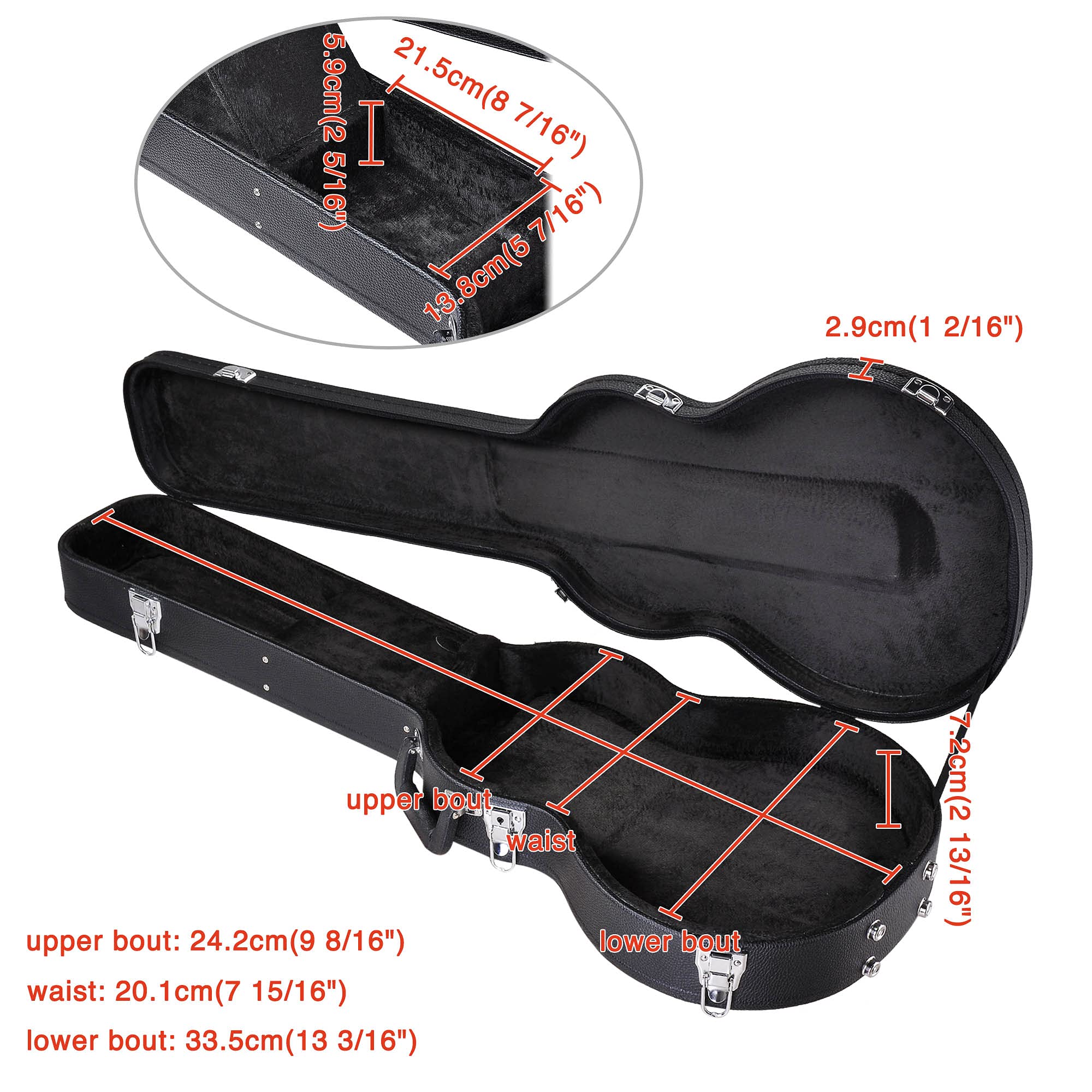 AW Electric Guitar Hard Case for LP Les Paul Style Electric Guitar