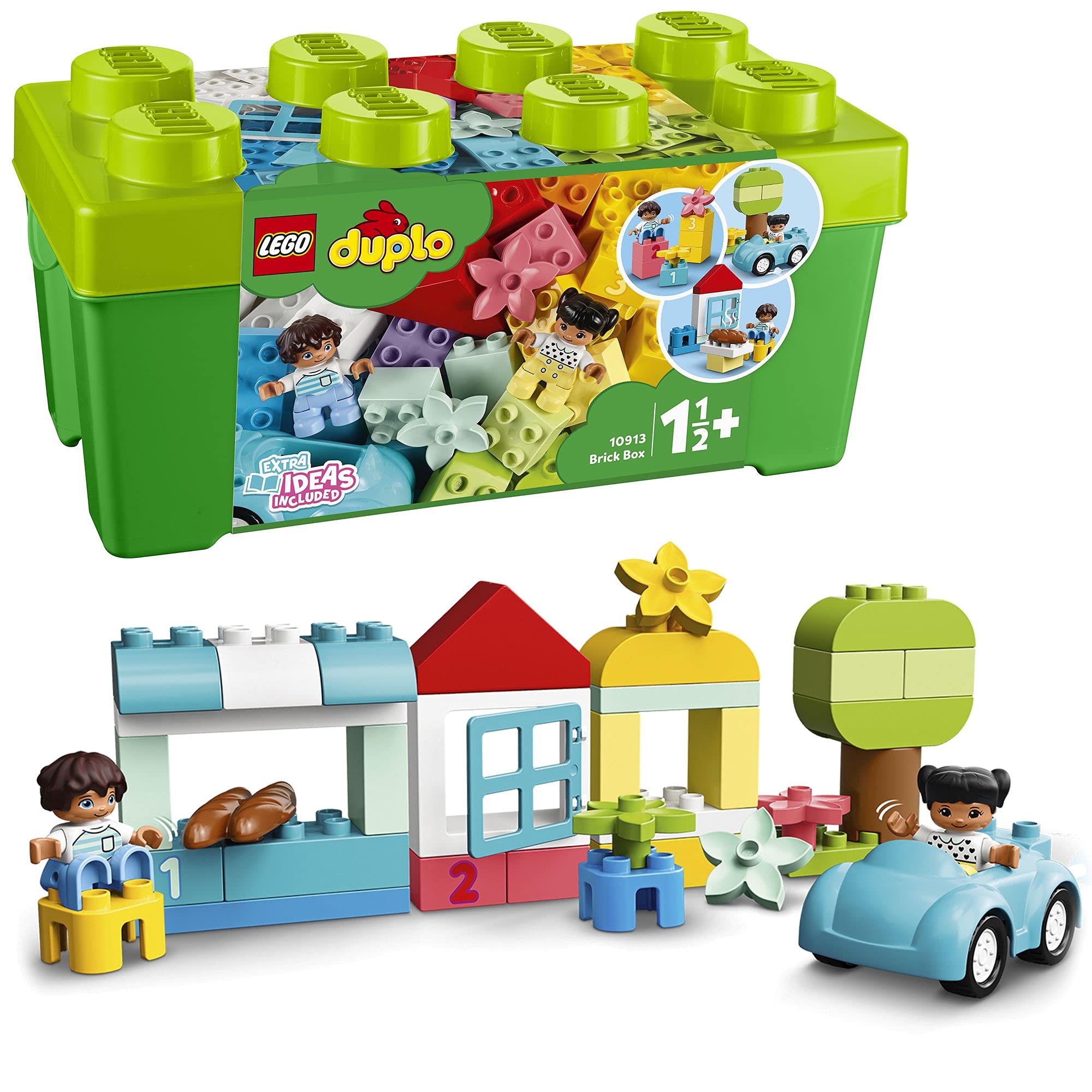 LEGO DUPLO Cura degli Animali di Fattoria Giocattolo, Gioco di Ruolo Educativo & DUPLO Classic Contenitore di Mattoncini, Giochi Educativi per Bambini e Bambine Creativi