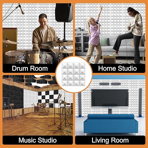 Miniatura 5 de TroyStudio Paneles difusores de sonido acústico, 12 x 12 x 1 pulgadas, 8 paneles de pared de plástico de PVC, panel de difusión de tratamientos