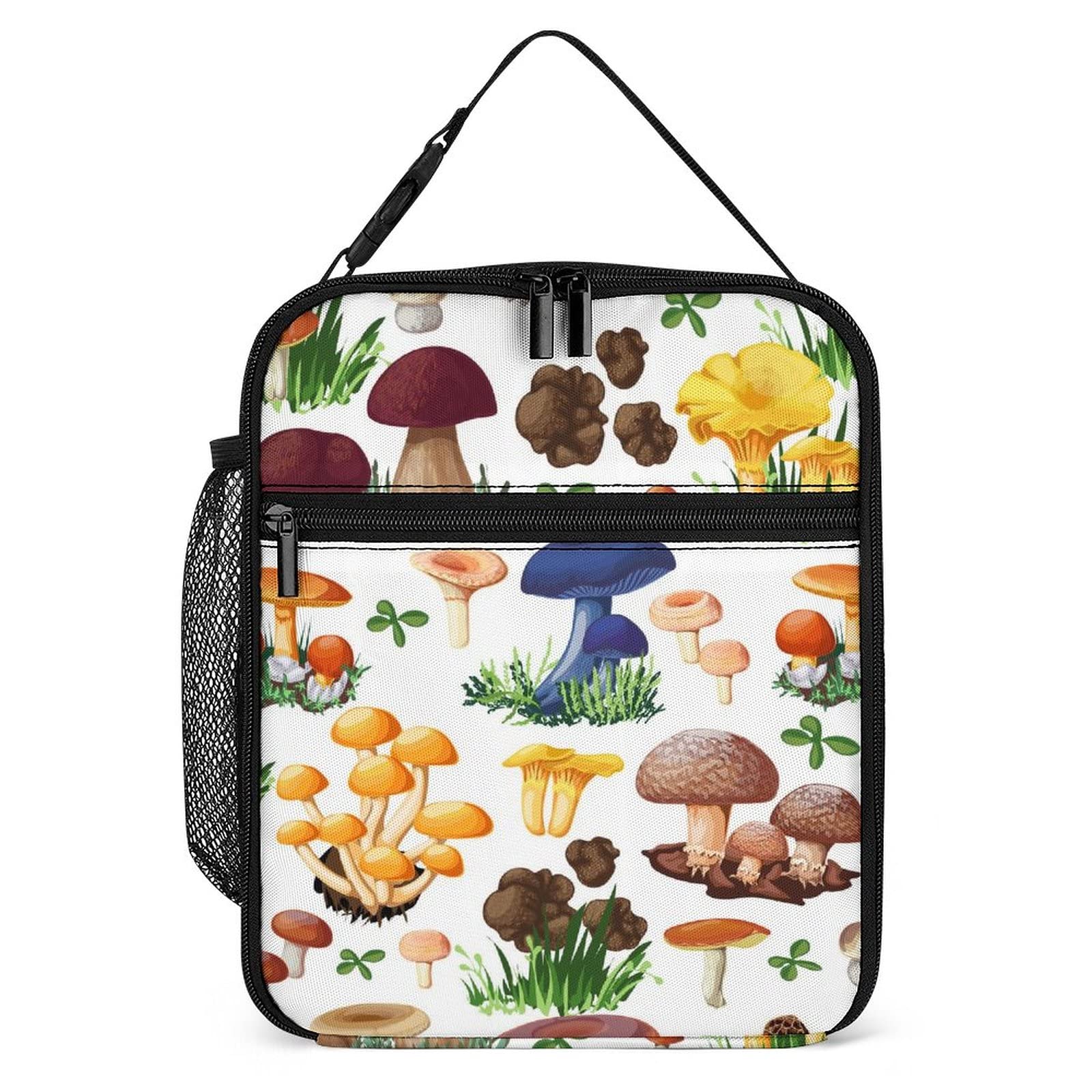 FJAUOQ Borsa termica per il pranzo a forma di fungo per donna, uomo, pranzo al sacco, portatile, riutilizzabile, impermeabile, per viaggi di lavoro all'aperto