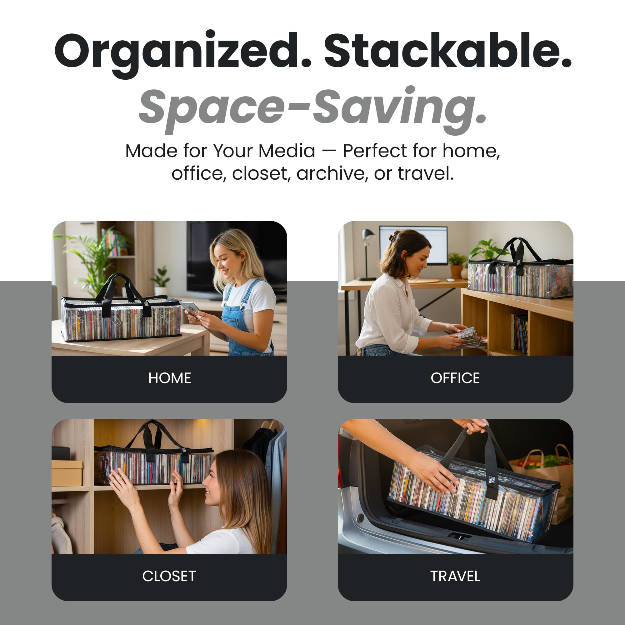 Made Easy Kit Clear View Medien-Aufbewahrungstasche für CDs und Videospielhüllen, schützen Sie Ihre Sammlung und bewahren Sie die Qualität Ihrer Hüllen, stapelbar, platzsparend, passend für 50