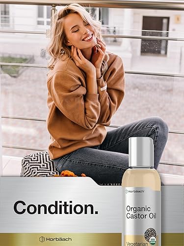 Miniatura 6 de Horbäach Aceite de ricino orgánico | 4 onzas líquidas | prensado en frío y sin hexano | Para cara, cabello, pestañas y cejas | Fórmula vegetariana,