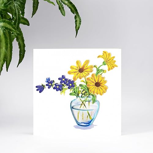 Miniatura 8 de TUMYBee Tarjeta de felicitación de feliz aniversario con nota musical de gatito y flor, tarjeta 3D Quilling para Navidad, cumpleaños, aniversario,