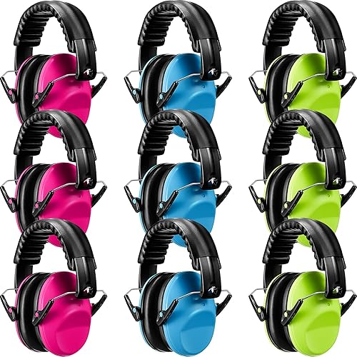 Yunsailing Paquete de 9 orejeras de protección auditiva para niños, orejeras ajustables de ruido suave, 27 db, protección sensorial de oído para