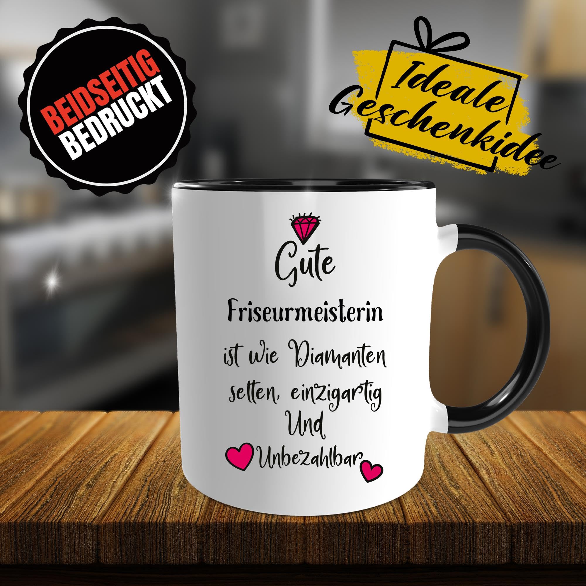 Friseurmeisterin Tasse – Lustiger Spruch – Geschenkidee für Friseurmeisterin – Geschenk für Kolleginnen und Freunde