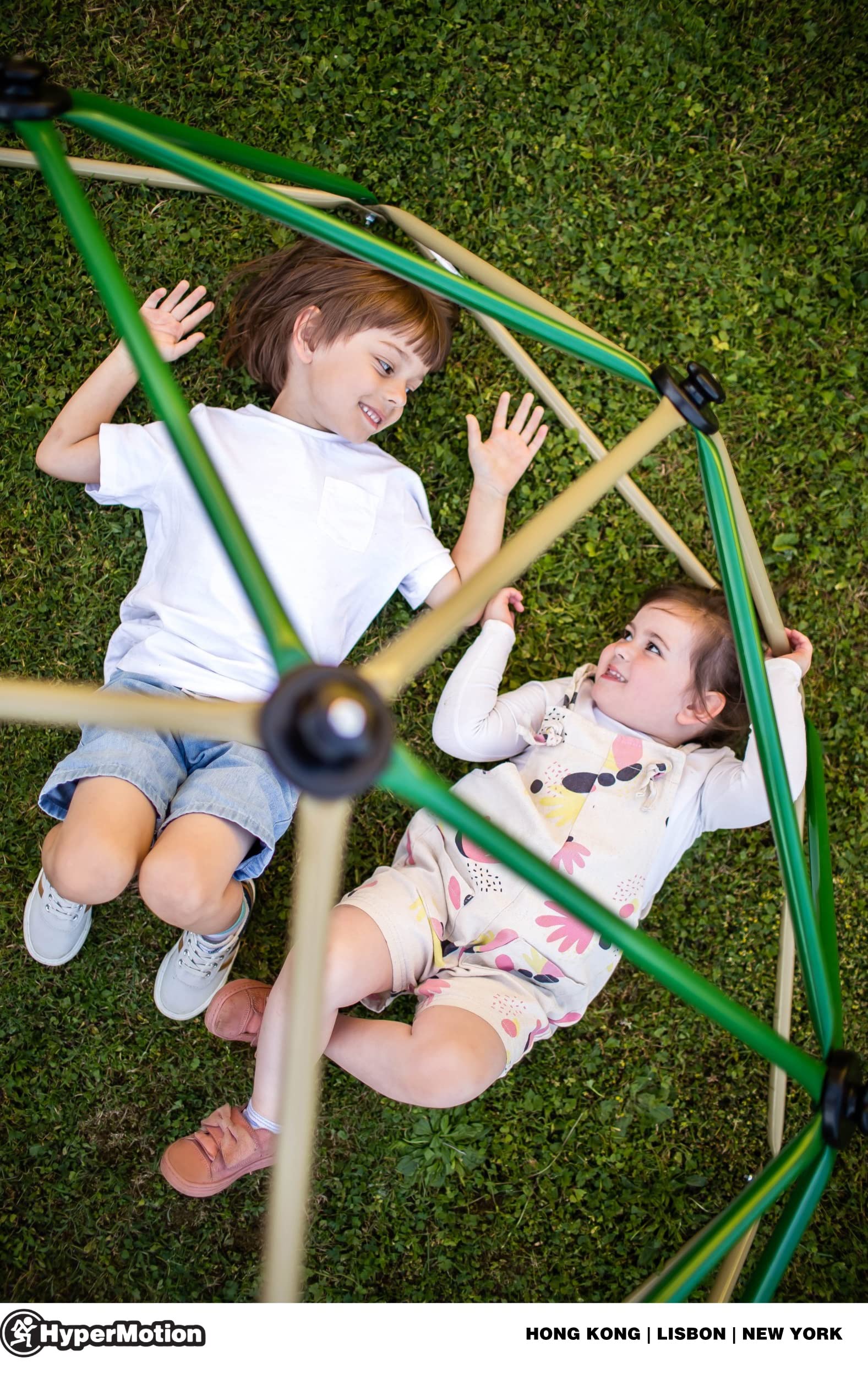 HyperMotion Kletterkuppel Outdoor Klettergerüst - 350 kg belastbar, 1,8 m Durchmesser - Garten Kletterleiter für Kinder ab 3 Jahren - Verzinktes Stahlrohr