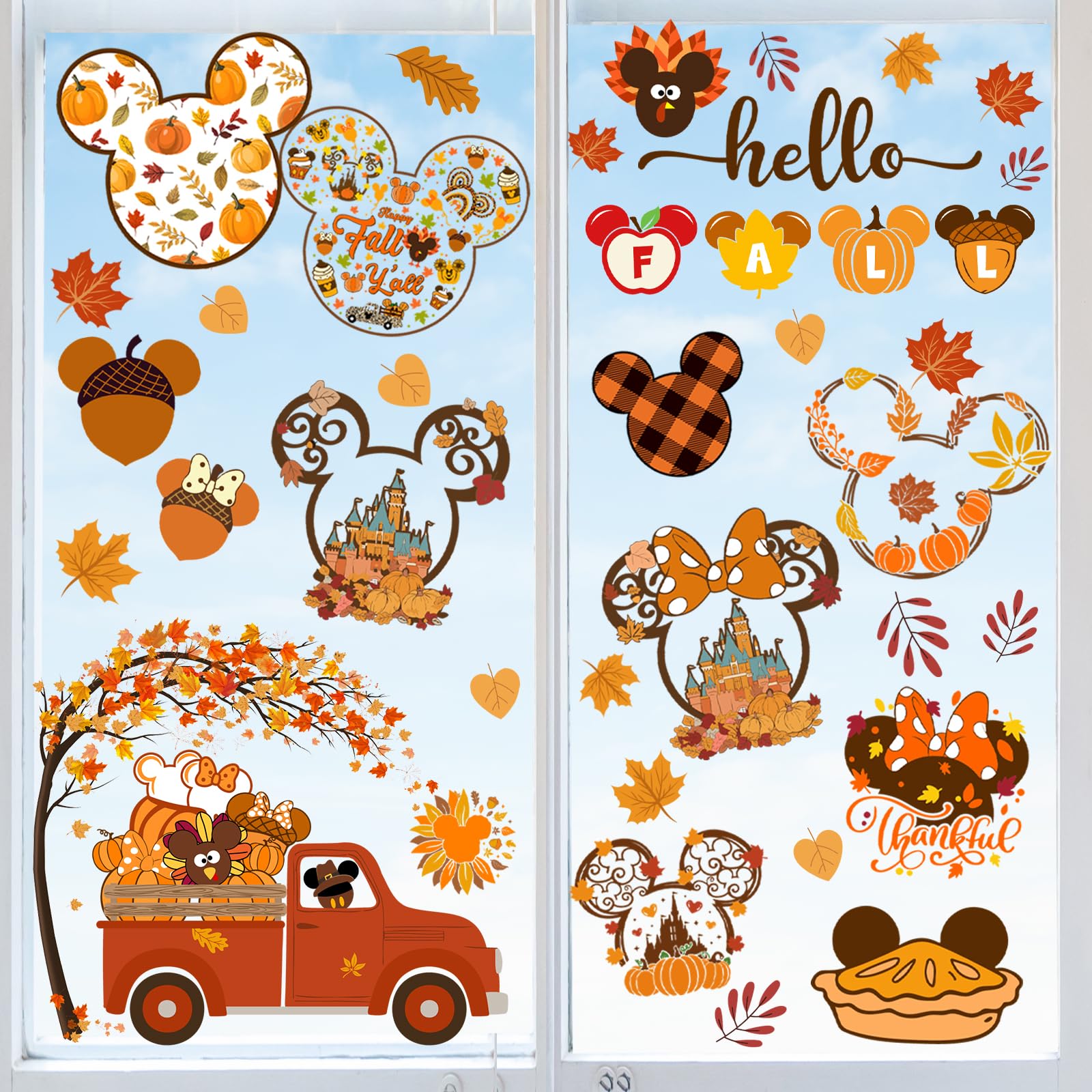 Gumwaqu Mouse Themed 9 Sheets Window Clings