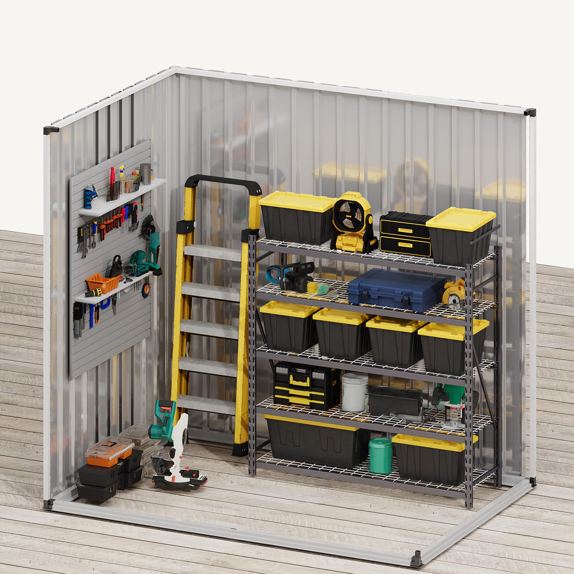 YITAHOME Metall Gerätehaus 171x118cm Gartenhaus Fahrradgarage,Dunkelgrau | Geräteschuppen mit Fenster|Gartenschuppen&Rasenmäher Unterstellplatz&Fahrrad Schuppen |Wetterfest Abschließbar|Aufbewahrung