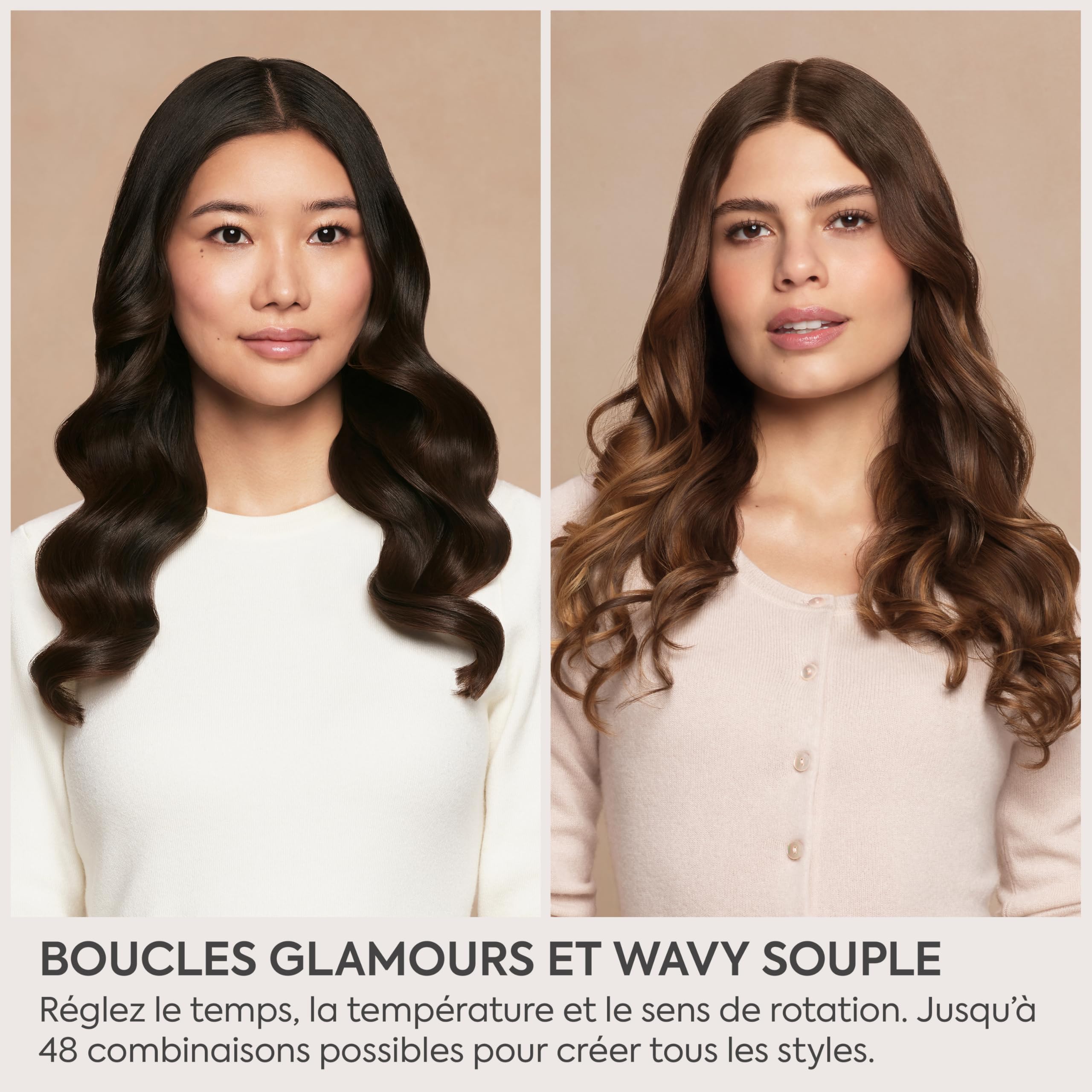 BaByliss Boucleur Automatique & Waver Style Secret Air– Cylindre de 25 mm avec chaleur douce et flux d’air, 48 combinaisons de réglages pour boucles, waves ou brushing, cheveux courts et longs, C6686E
