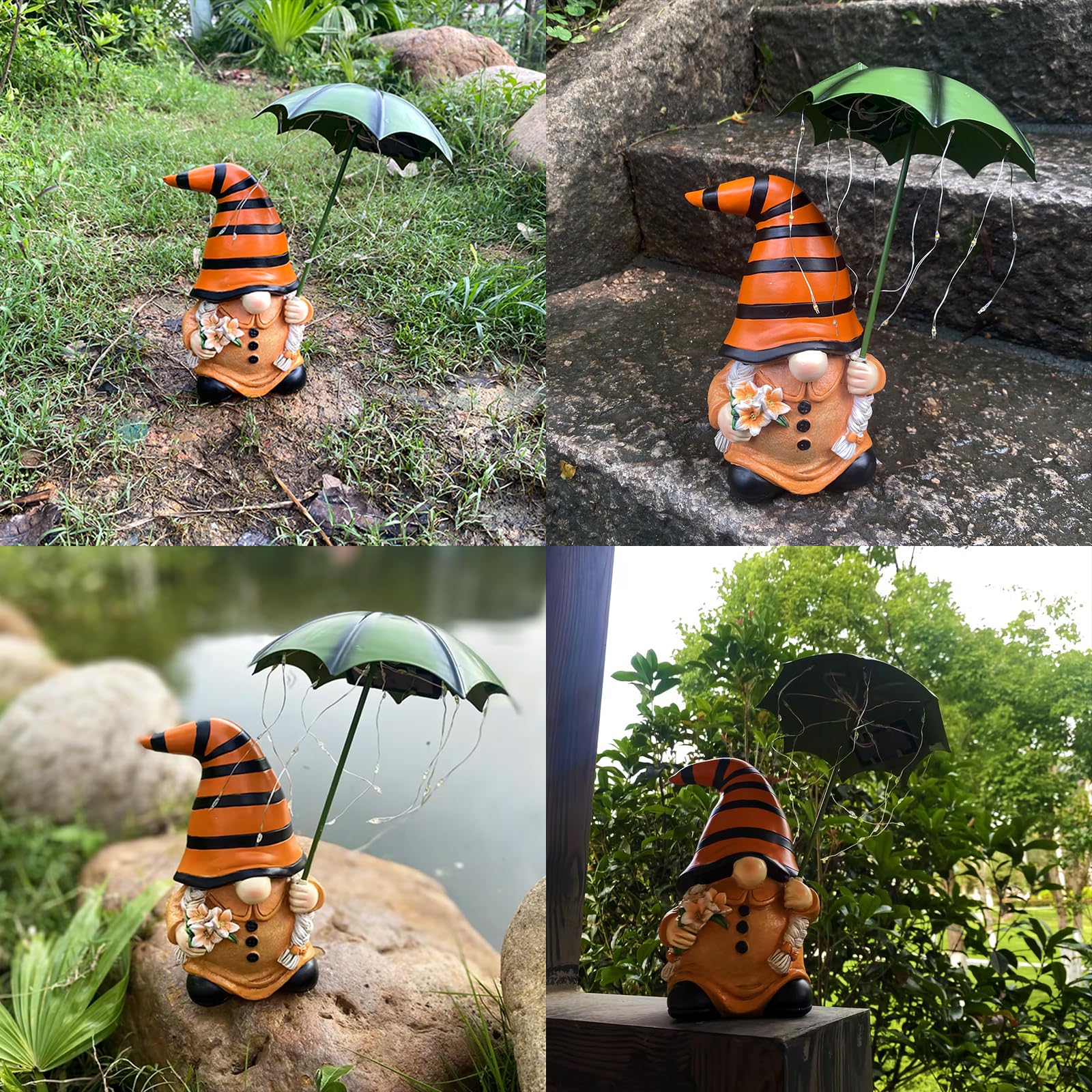 lifemet Decorazione solare da giardino per esterni, statuetta di animali, in resina, a LED, impermeabile, regalo di compleanno per donne, giardino, terrazza, balcone, prato