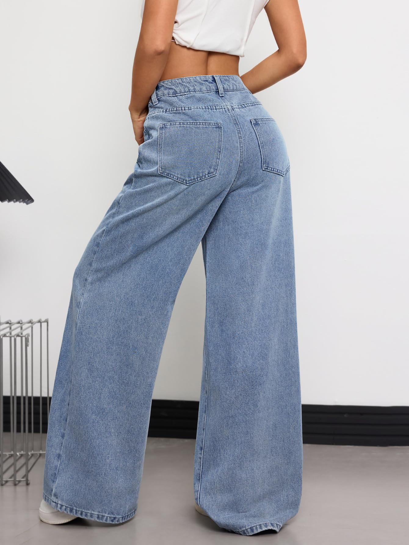Jean Femme Large Baggy Denim Tendance 2026 Pantalon Vintage Hip Hop Loose Fit Streetwear
