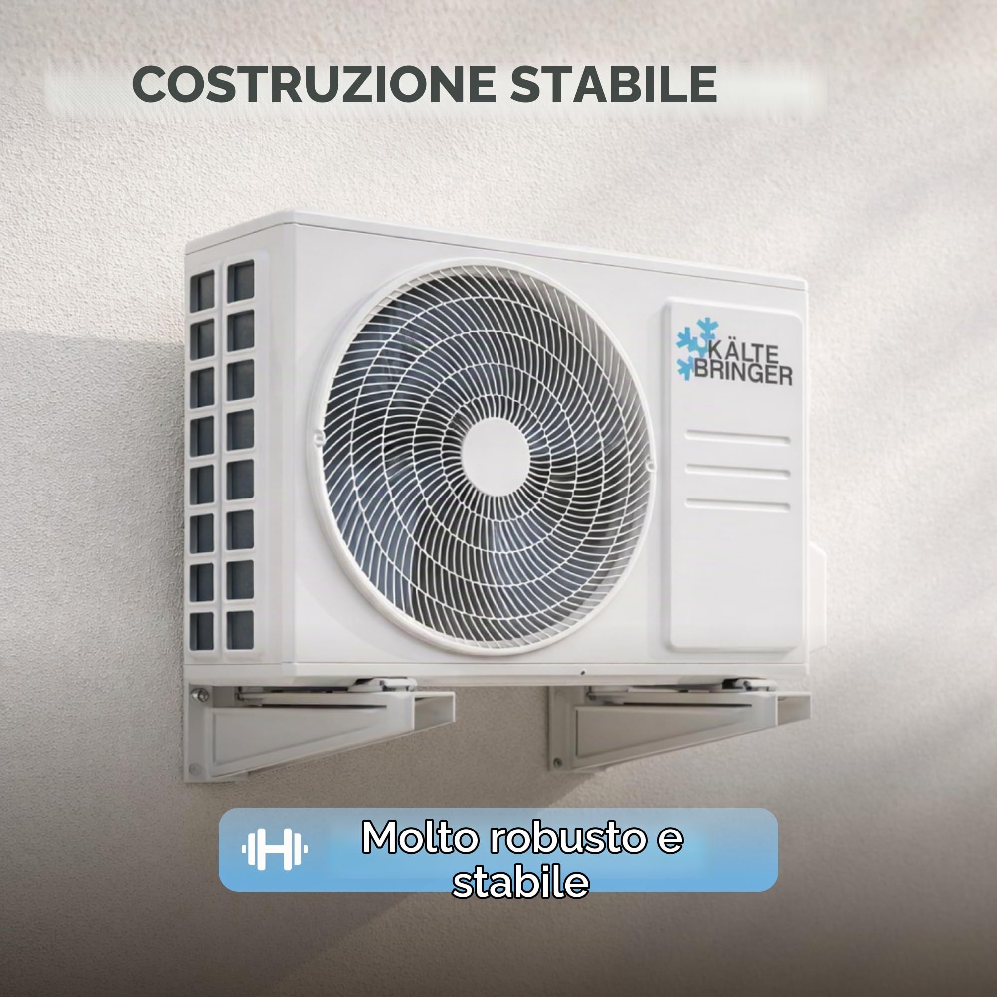 Kältebringer Supporto da parete per aria condizionata o pompa di calore, unità esterna fino a 180 kg, molto robusto e stabile