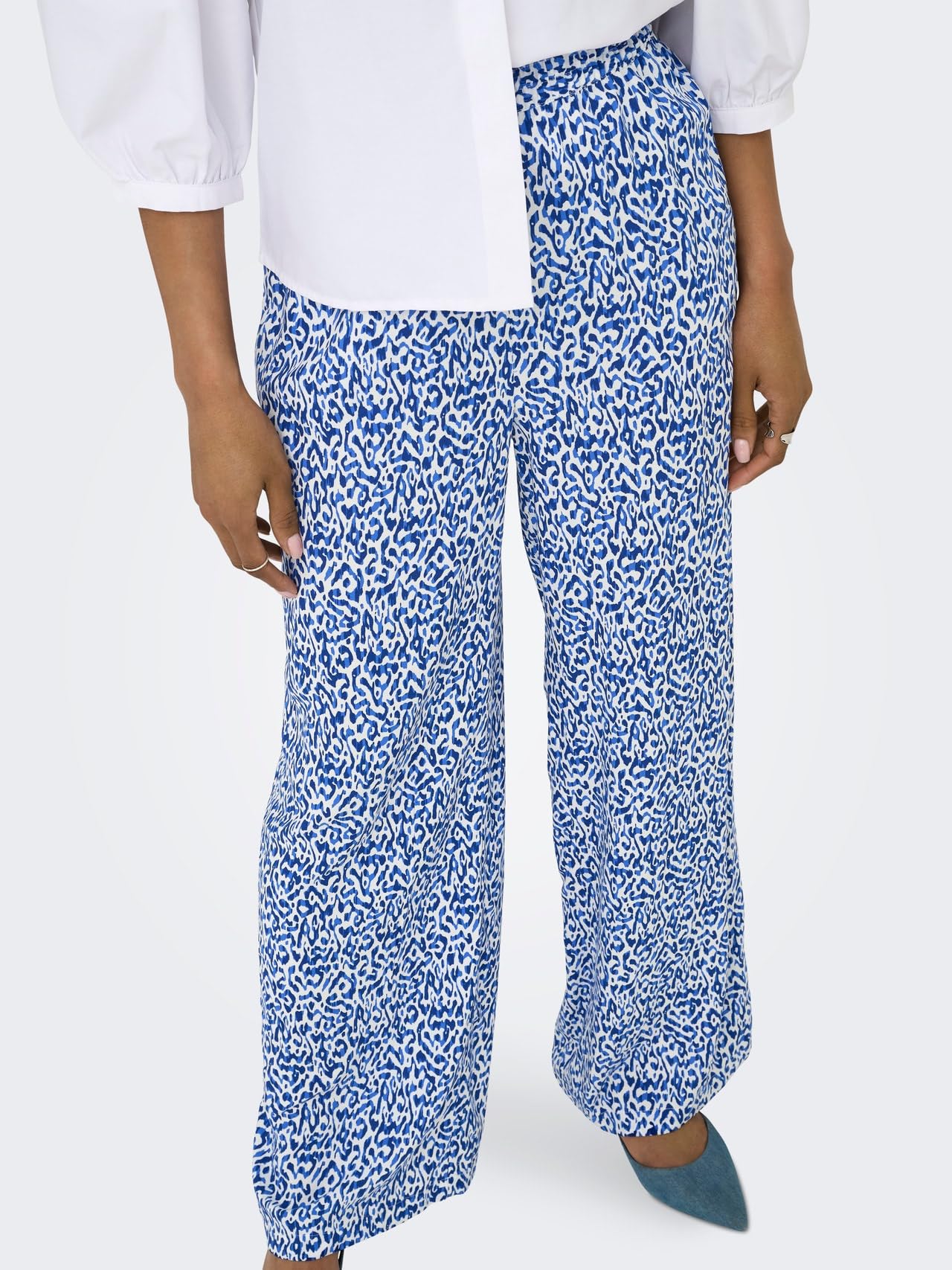 Jdy Star Sezen Life Mw Wide Pant WVN Dia, Cloud Dancer, 42W / 32L